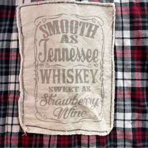 Tennessee Whiskey Plaid Flannel Shirt MEDIUM Oversized Unique